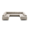 Bali 9-Sitzer Panorama Sofa aus Strukturierter Stoff in Beige (Neve 04), Beine in Goldmetall, 327x256x75 cm von Cosmopolitan Design – Bild 3