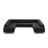 Bali 9-Sitzer Panorama Sofa aus Strukturierter Stoff in Dunkelgrau (Neve 97), Beine in Goldmetall, 327x256x75 cm von Cosmopolitan Design – Bild 3