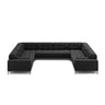 Bali 9-Sitzer Panorama Sofa aus Strukturierter Stoff in Dunkelgrau (Neve 97), Beine in Schwarzes Metall, 327x256x75 cm von Cosmopolitan Design – Bild 3