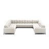 Bali 9-Sitzer Panorama Sofa aus Strukturierter Stoff in Hellbeige (Neve 02), Beine in Schwarzes Metall, 327x256x75 cm von Cosmopolitan Design – Bild 3