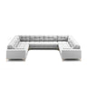 Bali 9-Sitzer Panorama Sofa aus Strukturierter Stoff in Hellgrau (Neve 80), Beine in Goldmetall, 327x256x75 cm von Cosmopolitan Design – Bild 3