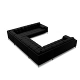 Bali 9-Sitzer Panorama Sofa aus Strukturierter Stoff in Schwarz (Neve 100), Beine in Schwarzes Metall, 327x256x75 cm von Cosmopolitan Design – Bild 4