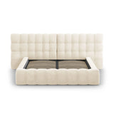 Bali Bett mit Doppelkopfteil und Stauraum, Samtoptik, 140x200 cm von Cosmopolitan Design – Bild 5