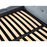 Bali Bett mit Doppelkopfteil und Stauraum, aus Samt (Blu06) in Hellblau, 140x200 cm von Cosmopolitan Design – Bild 8