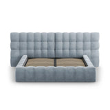 Bali Bett mit Doppelkopfteil und Stauraum, aus Samt (Blu06) in Hellblau, 180x200 cm von Cosmopolitan Design – Bild 5