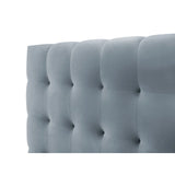 Bali Bett mit Doppelkopfteil und Stauraum, aus Samt (Blu06) in Hellblau, 180x200 cm von Cosmopolitan Design – Bild 7
