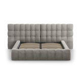 Bali Bett mit Doppelkopfteil und Stauraum, aus Samt (Blu13) in Hellgrau, 180x200 cm von Cosmopolitan Design – Bild 5