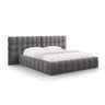 Bali Bett mit Doppelkopfteil und Stauraum, aus Samt (Blu14) in Grau, 160x200 cm von Cosmopolitan Design – Bild 1