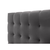 Bali Bett mit Doppelkopfteil und Stauraum, aus Samt (Blu14) in Grau, 160x200 cm von Cosmopolitan Design – Bild 7