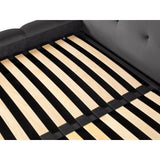 Bali Bett mit Doppelkopfteil und Stauraum, aus Samt (Blu14) in Grau, 160x200 cm von Cosmopolitan Design – Bild 8