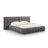 Bali Bett mit Doppelkopfteil und Stauraum, aus Samt (Blu14) in Grau, 180x200 cm von Cosmopolitan Design – Bild 1