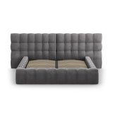 Bali Bett mit Doppelkopfteil und Stauraum, aus Samt (Blu14) in Grau, 180x200 cm von Cosmopolitan Design – Bild 5