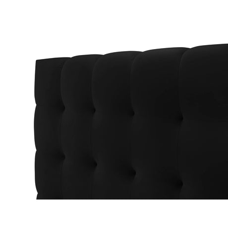 Bali Bett mit Doppelkopfteil und Stauraum, aus Samt (Blu19) in Schwarz, 180x200 cm von Cosmopolitan Design – Bild 7