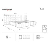 Bali Bett mit Doppelkopfteil und Stauraum, aus Samt (Blu19) in Schwarz, 200x200 cm von Cosmopolitan Design – Bild 3