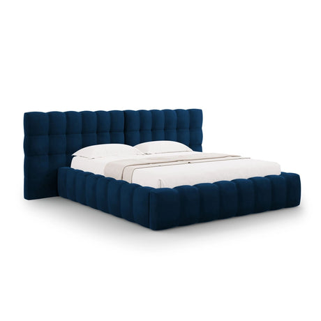 Bali Bett mit Doppelkopfteil und Stauraum, aus Samt (Blu86) in Königsblau, 140x200 cm von Cosmopolitan Design – Bild 1