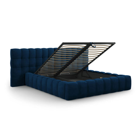 Bali Bett mit Doppelkopfteil und Stauraum, aus Samt (Blu86) in Königsblau, 140x200 cm von Cosmopolitan Design – Bild 6