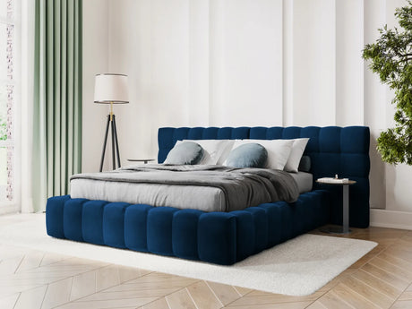 Bali Bett mit Doppelkopfteil und Stauraum, aus Samt (Blu86) in Königsblau, 180x200 cm von Cosmopolitan Design – Bild 2