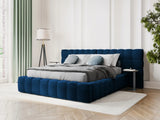 Bali Bett mit Doppelkopfteil und Stauraum, aus Samt (Blu86) in Königsblau, 200x200 cm von Cosmopolitan Design – Bild 2