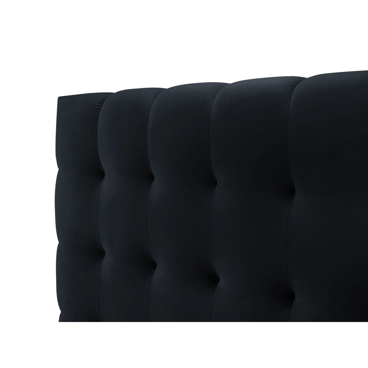 Bali Bett mit Doppelkopfteil und Stauraum, aus Samt (Blu89) in Dunkelblau, 140x200 cm von Cosmopolitan Design – Bild 7