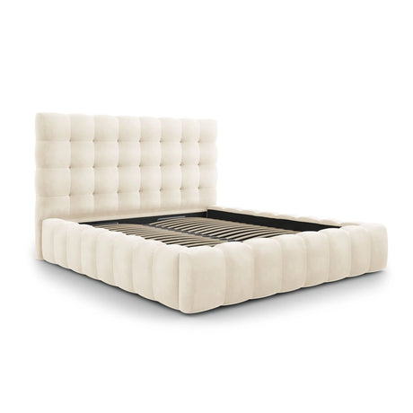 Bali Bett mit Kopfteil und Stauraum, Samtoptik, 180x200 cm von Cosmopolitan Design – Bild 4