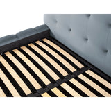 Bali Bett mit Kopfteil und Stauraum, aus Samt (Blu06) in Hellblau, 140x200 cm von Cosmopolitan Design – Bild 8