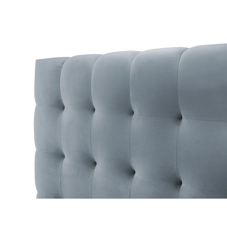 Bali Bett mit Kopfteil und Stauraum, aus Samt (Blu06) in Hellblau, 180x200 cm von Cosmopolitan Design – Bild 7