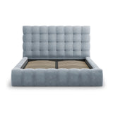 Bali Bett mit Kopfteil und Stauraum, aus Samt (Blu06) in Hellblau, 200x200 cm von Cosmopolitan Design – Bild 5