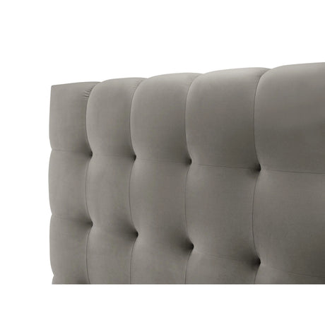 Bali Bett mit Kopfteil und Stauraum, aus Samt (Blu13) in Hellgrau, 180x200 cm von Cosmopolitan Design – Bild 7