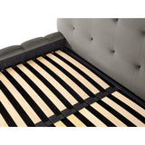 Bali Bett mit Kopfteil und Stauraum, aus Samt (Blu13) in Hellgrau, 200x200 cm von Cosmopolitan Design – Bild 8
