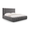 Bali Bett mit Kopfteil und Stauraum, aus Samt (Blu14) in Grau, 160x200 cm von Cosmopolitan Design – Bild 1