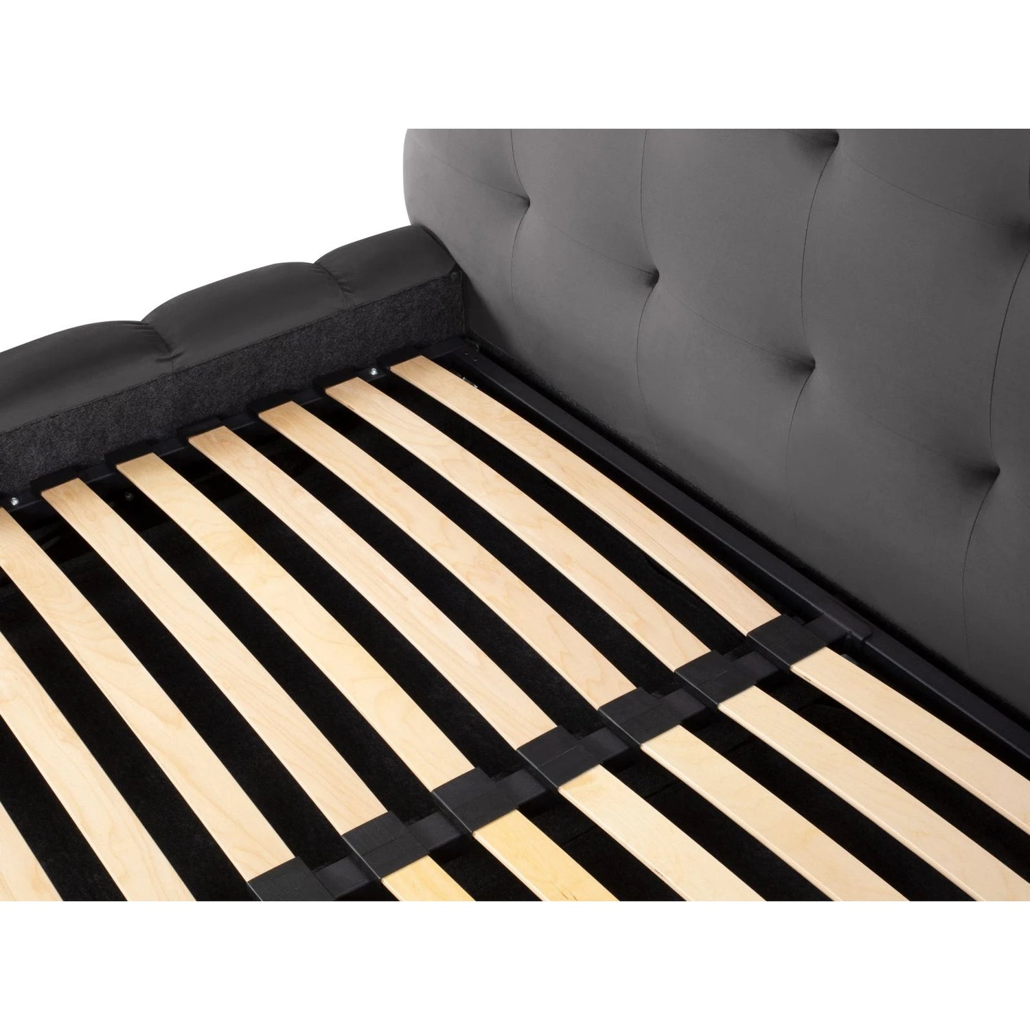 Bali Bett mit Kopfteil und Stauraum, aus Samt (Blu14) in Grau, 160x200 cm von Cosmopolitan Design – Bild 8