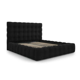 Bali Bett mit Kopfteil und Stauraum, aus Samt (Blu19) in Schwarz, 140x200 cm von Cosmopolitan Design – Bild 4