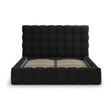 Bali Bett mit Kopfteil und Stauraum, aus Samt (Blu19) in Schwarz, 160x200 cm von Cosmopolitan Design – Bild 5