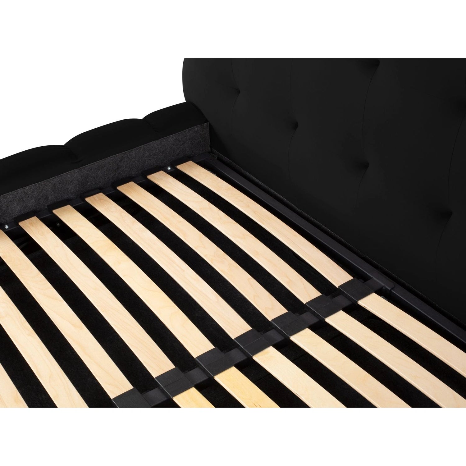 Bali Bett mit Kopfteil und Stauraum, aus Samt (Blu19) in Schwarz, 180x200 cm von Cosmopolitan Design – Bild 8