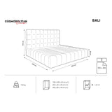 Bali Bett mit Kopfteil und Stauraum, aus Samt (Blu19) in Schwarz, 200x200 cm von Cosmopolitan Design – Bild 3