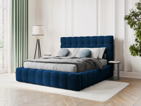 Bali Bett mit Kopfteil und Stauraum, aus Samt (Blu86) in Königsblau, 140x200 cm von Cosmopolitan Design – Bild 2