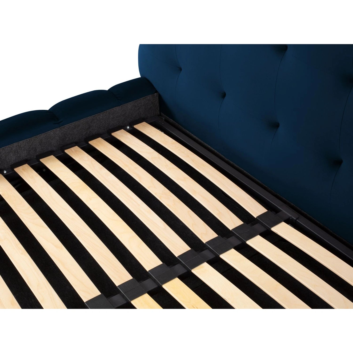 Bali Bett mit Kopfteil und Stauraum, aus Samt (Blu86) in Königsblau, 160x200 cm von Cosmopolitan Design – Bild 8