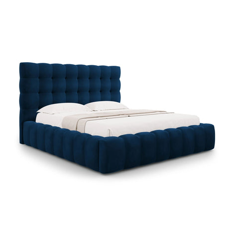 Bali Bett mit Kopfteil und Stauraum, aus Samt (Blu86) in Königsblau, 180x200 cm von Cosmopolitan Design – Bild 1