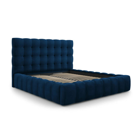Bali Bett mit Kopfteil und Stauraum, aus Samt (Blu86) in Königsblau, 200x200 cm von Cosmopolitan Design – Bild 4