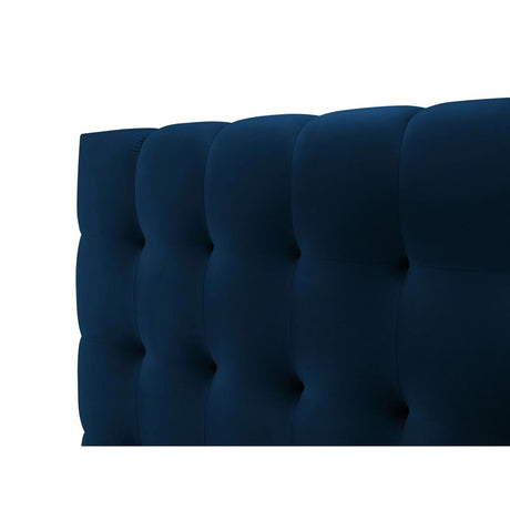Bali Bett mit Kopfteil und Stauraum, aus Samt (Blu86) in Königsblau, 200x200 cm von Cosmopolitan Design – Bild 7