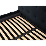 Bali Bett mit Kopfteil und Stauraum, aus Samt (Blu89) in Dunkelblau, 160x200 cm von Cosmopolitan Design – Bild 8