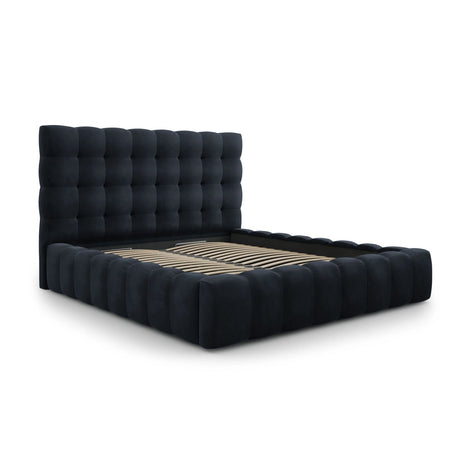 Bali Bett mit Kopfteil und Stauraum, aus Samt (Blu89) in Dunkelblau, 180x200 cm von Cosmopolitan Design – Bild 4