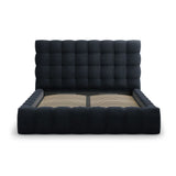 Bali Bett mit Kopfteil und Stauraum, aus Samt (Blu89) in Dunkelblau, 180x200 cm von Cosmopolitan Design – Bild 5