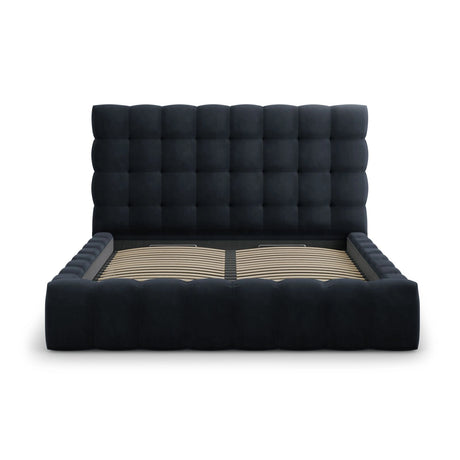 Bali Bett mit Kopfteil und Stauraum, aus Samt (Blu89) in Dunkelblau, 180x200 cm von Cosmopolitan Design – Bild 5