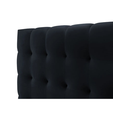 Bali Bett mit Kopfteil und Stauraum, aus Samt (Blu89) in Dunkelblau, 180x200 cm von Cosmopolitan Design – Bild 7