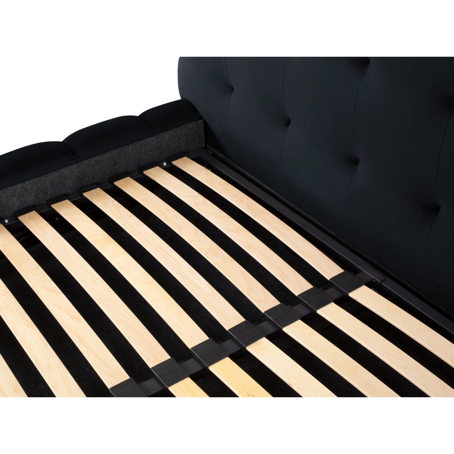 Bali Bett mit Kopfteil und Stauraum, aus Samt (Blu89) in Dunkelblau, 180x200 cm von Cosmopolitan Design – Bild 8