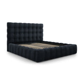 Bali Bett mit Kopfteil und Stauraum, aus Samt (Blu89) in Dunkelblau, 200x200 cm von Cosmopolitan Design – Bild 4