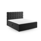 Bali Boxspringbett mit Kopfteil und Stauraum aus Samt in Grau (Bluvel 14), 140x200 cm von Cosmopolitan Design – Bild 1