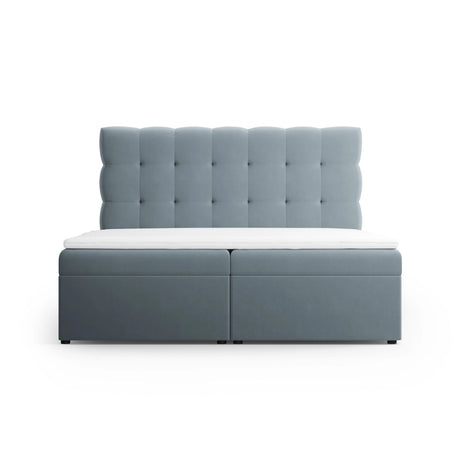Bali Boxspringbett mit Kopfteil und Stauraum aus Samt in Hellblau (Bluvel 06), 180x200 cm von Cosmopolitan Design – Bild 3