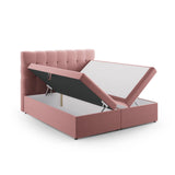 Bali Boxspringbett mit Kopfteil und Stauraum aus Samt in Rosa (Bluvel 52), 140x200 cm von Cosmopolitan Design – Bild 4